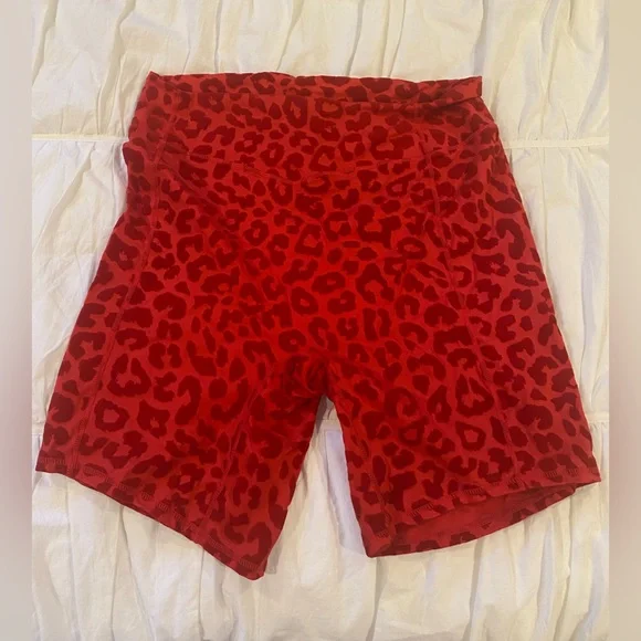 Balance Athletica Red Leopard Seamless Biker Shorts XXL High Rise - Picture 1 of 4